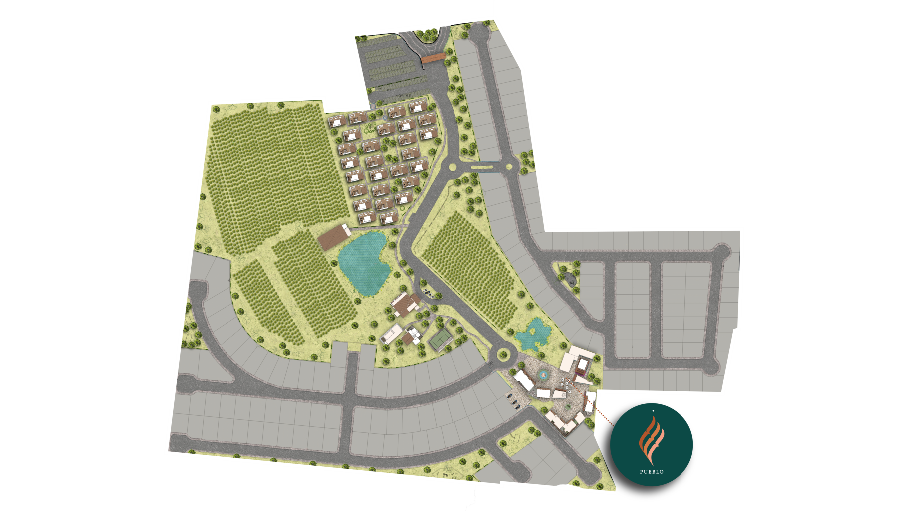 Master plan detallando el complejo residencial de El Legado
